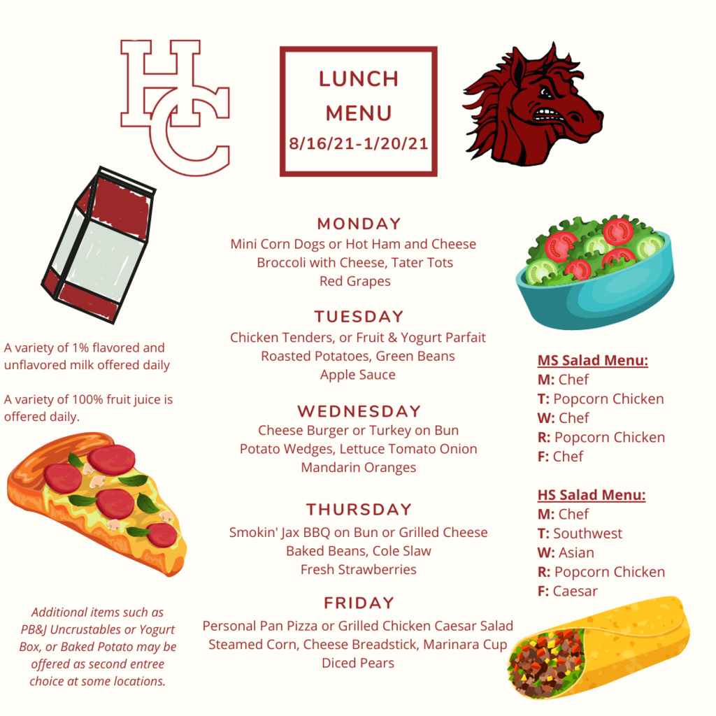 freehold township high school lunch menu