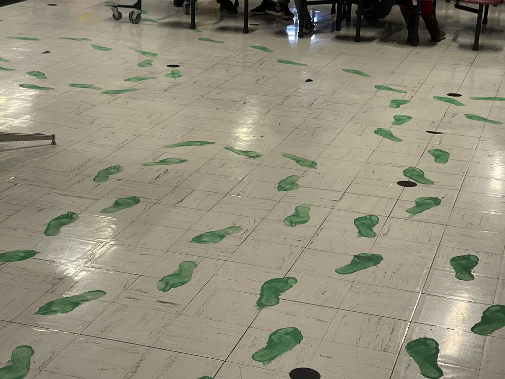Grinch prints all over the hallways