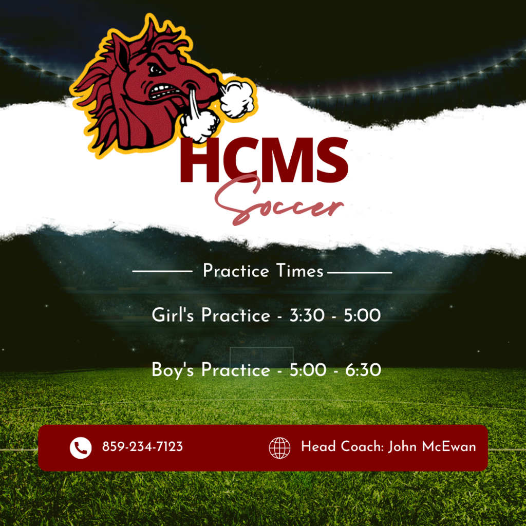 HCMS Soccer: Week 2 Schedule  Harrison County Middle School